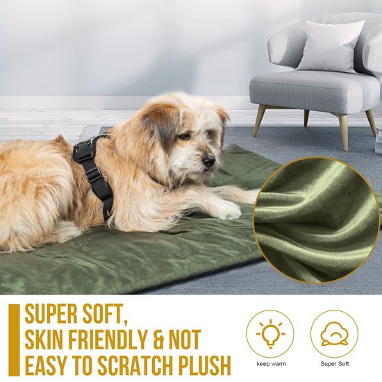 OneTigris Dog Blanket 110 x 68 cm Thickened Velvet Dog Mat Warmer Velvet Dog Bed Cat Bed Cat Bed for Large Medium Dogs Travel Camping Outdoor