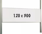 Whiteboard Deluxe Cowan - Emaille staal - Schuifmechanisme - Weekplanner - Maandplanner - Jaarplanner - Magnetisch - Wit - 120x300cm