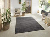 Flycarpets Elle Decoration - Binnen & Buitenkleed - Omkeerbaar - Gemini - Gemeleerd - Zwart / Zilver - 80x250 cm