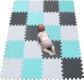 Kinderspeelmat puzzeltapijt schuimstofmat vrij van schadelijke stoffen voor baby puzzeltapijt steekmat speeltapijt kruipmat turnmat wit groen grijs