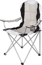 EASTWALL Chaise de camping de luxe - chaise pliante - chaise de jardin - pliable - légère - grise - chaise de pêche - chaise pliante - Max. poids 120kg - 60 x 88 x 110 cm