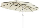 Parasol double - Parasol Extra large - Avec manivelle - 460 x 270 cm - Beige - Sans pied de parasol - Plein air - Protection solaire - Soleil - Jardin