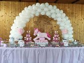 White Balloon Arch Kit voor verschillende tafelafmetingen voor verjaardagsfeest en afstudeerfeest