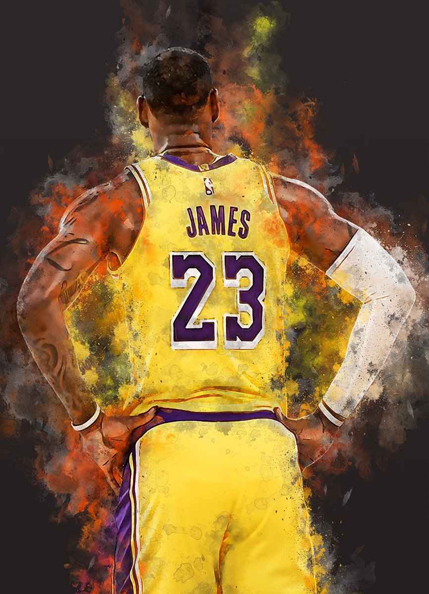 Lebron James A1 Semi-Glossy poster - 59.4x84 cm - Sport poster - Basketbal poster - Unieke poster van Lebron James in LA lakers tenue