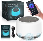 White Noise Machine - Witte Ruis Machine Voor Baby en Volwassenen - Slaaptrainer - Bluetooth - Slaaphulp - 30 Rustgevende Geluiden - Inclusief E-Book
