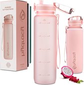 Large 1 Litre BPA Free Water Bottle with Time Marker and Fruit Infuser