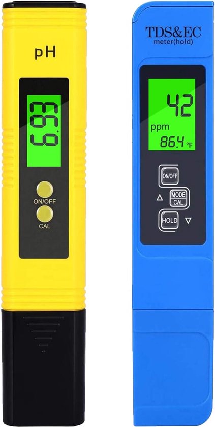 YIYEGO Digitale pH-meter, waterdicht, 5-in-1, zout, EC TDS, temp-tester, EC PPM TDS-meetinstrument voor zwembad, professionele hydrocultuur, pH-waarde- meetinstrument voor binnentuin, huisbrouwen