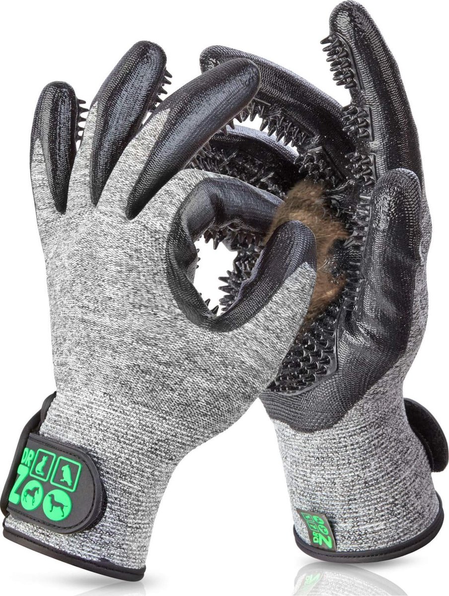 paar vachtverzorgingshandschoen voor vachtverzorging door handschoen voor hond, kat en paarden