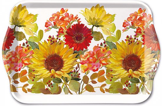 Ambiente - Dienblaadje - 13 x 21 cm - Sunny Flowers Cream