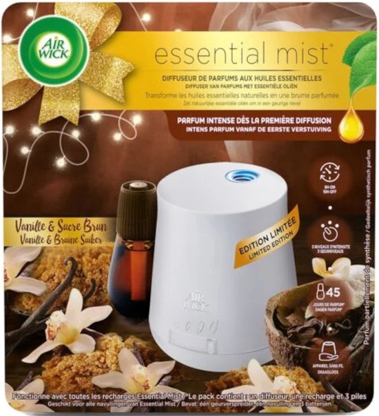 Air Wick Essential Mist - Elektrische Geurverspreider - Starterkit - Vanille & Bruine Suiker - 20ml
