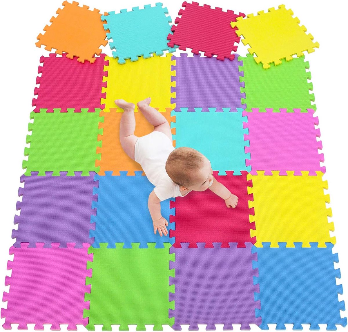 PuzzelmatSpeelmatkinderspeelmatkruipmatkindermat kindertapijt kruipmatVloerpuzzelsSpeelpuzzelmatsetInlegpuzzel voor babysYogaGym Vloermatten 142 x 114 cm20 stuks