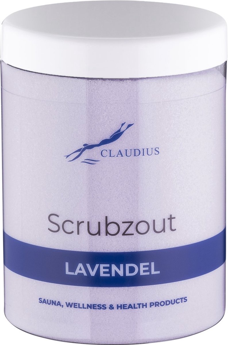 Goedkoopste Scrubzout Lavendel in handige pot - 1250 gram - met witte deksel - Hydraterende Lichaamsscrub