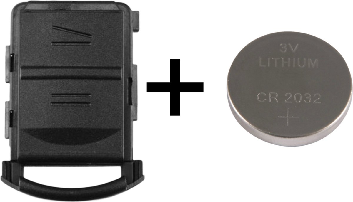 2 knoppen sleutelbehuizing + batterij CR2032 geschikt voor Opel Agila / Opel Combo / Opel Corsa / Opel Meriva / Opel sleutel