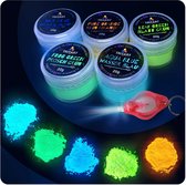 Tritart Glow in the dark poeder | lichtgevende kleurenset | Neon fluorescerend nagellak met gratis UV lamp voor onzichtbaar slijm night