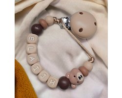Product: Speenkoord Lalieloe - Speenhouder - Kraamcadeau - Speenketting - Beary met naam, van het merk Lalieloe