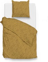 Luxe katoen/satijn dekbedovertrek Nathalia Goud - eenpersoons (140x200/220) - uniek dessin - subtiel glanzend - extra zacht en fijn - hoogwaardig kwaliteit