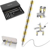 SHOP YOLO - Magnetische balpen-multifunctionele magneetstift met styluspen-cadeau voor man-cadeau voor papa-Gold Zilver