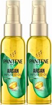 Pantene Pro V Haarolie Argan Infused Hair Oil - 2x100 ml - Haar Olie Argan - Voor Droog en Beschadigde Haar - Niet Vettig of Plakkerig