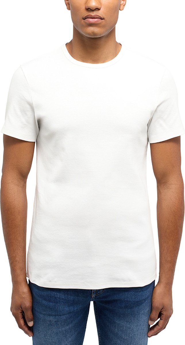 Mustang Heren T-Shirt ALLEN slim fit Beige XXL Ronde Hals Volwassenen