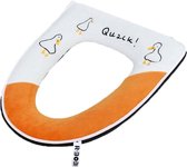 Livano Wasbare Toiletbril - Wc Bril Hoes - Toiletbril Cover - Verwarmde Wc Bril - Wc Deksel - Toiletafdekking - Oranje