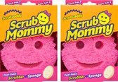 Scrub Daddy Mommy Spons - Roze - 2 Stuks - Schuursponsjes Krasvrij - Schoonmaakspons - Schuurspons - Wonderspons