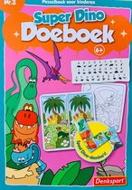 Denksport - Nr. 3 - Super Dino Doeboek - 6+ - Puzzelboek voor kinderen - Denksport junior - Puzzelboek - Kleurboek - Puzzels kinderen - Woordzoeker - Varia puzzelboek voor kinderen
