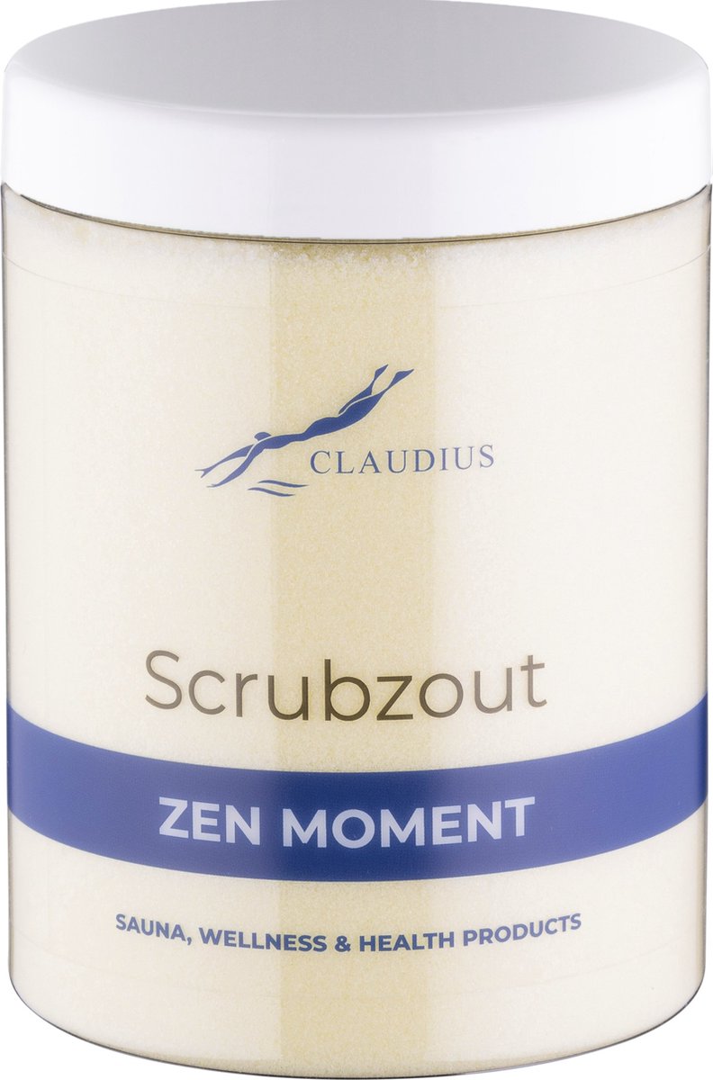 Goedkoopste Scrubzout Zen Moment in handige pot - 1250 gram - met witte deksel - Hydraterende Lichaamsscrub