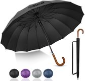 Bol.com Stokparaplu XXL 133 cm grote golfparaplu stormbestendig stabiel automatisch windbestendig regenbestendig reisparaplu met... aanbieding