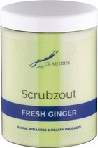 Scrubzout Fresh Ginger in handige pot - 1250 gram - met witte deksel - Hydraterende Lichaamsscrub