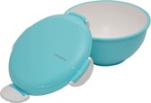 TAKENAKA Bento Bowl Blue Ice milieuvriendelijke lunchbox gemaakt in Japan, BPA- & rietvrij, 100% recyclebaar plastic flesgebruik, magnetron- en vaatwasmachinebestendig, Bentobox rechthoekig W11.0xH10.0cm 1000ml (Blauw ijs)