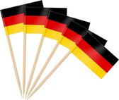 Cocktailprikker vlag Duitsland 25 stuks, vlaggetjes prikkers, kaas prikker, hapjes prikkers, thema feest landen, thema feest Duitsland