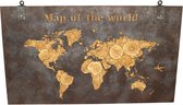 Carte du monde en bois rouillé