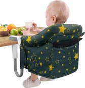 Tafelstoel, opvouwbaar, babystoel, kinderstoel met transporttas/veiligheidsgordel, voor thuis en op reis (6 tot 36 maanden, 15 kg)