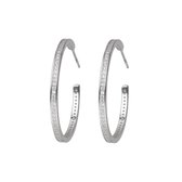 Zilver Hoepel Oorbellen met Zikonia - Zilver Oorringen met Zirkonia - Hoop Earrings 30mm - Amona Jewelry