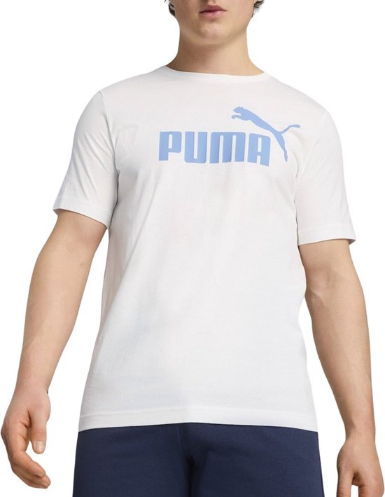 Puma ESS+ 2 Col Logo heren T-shirt wit - Maat S