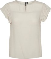 Vero Moda Blouse Vmkatja Sl Frill Top Wvn 10306661 Silver Lining Dames Maat - L