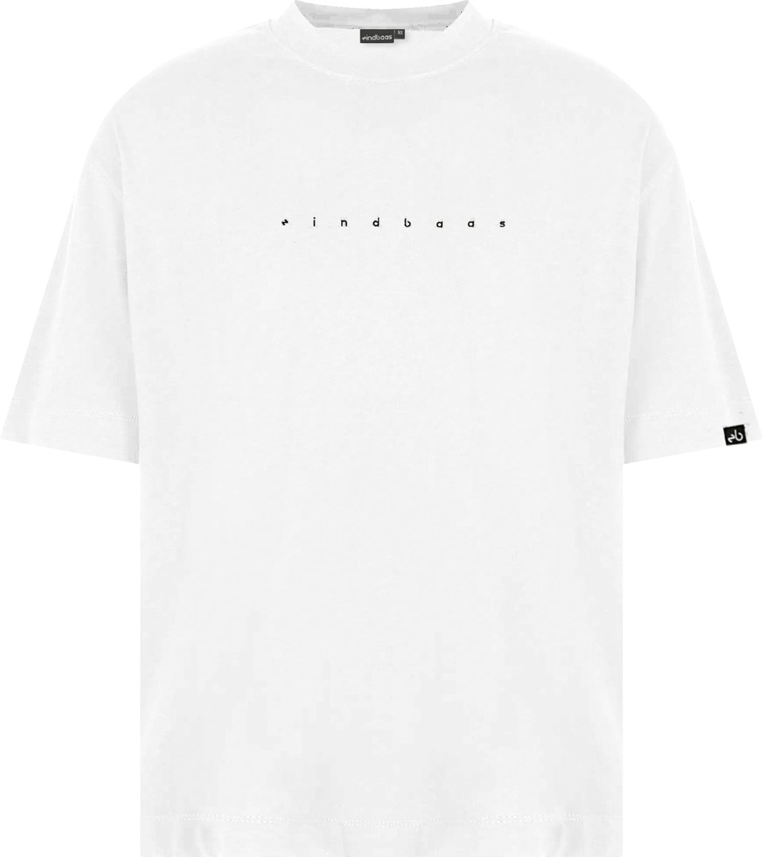 Oversized T-Shirt - eindbaas - White/Black - Heavyweight - Maat XS