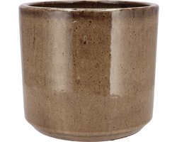 DK Design Bloempot model Brown Glaze - taupe - D18 x H20 cm - glanzend