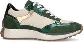 No Stress - Dames - Groene leren sneakers met suède details - Maat 42