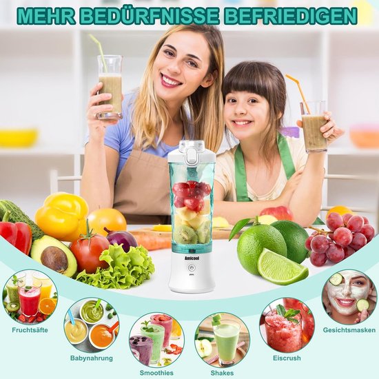 Livano Portable Blender - Shakebeker Met Mixer - Draadloze Blender - Elektrische Shakebeker Blender To Go Draagbare Blender Zwart 8721065402456