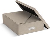 5-delige bureauset – opbergsysteem met 2 opbergvakken, 2 brievenbakjes en een doos – organizer van vezelplaat en papier in linnenlook – beige