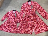 Twinning kleedje mommy & me - roze print - maat L/XL