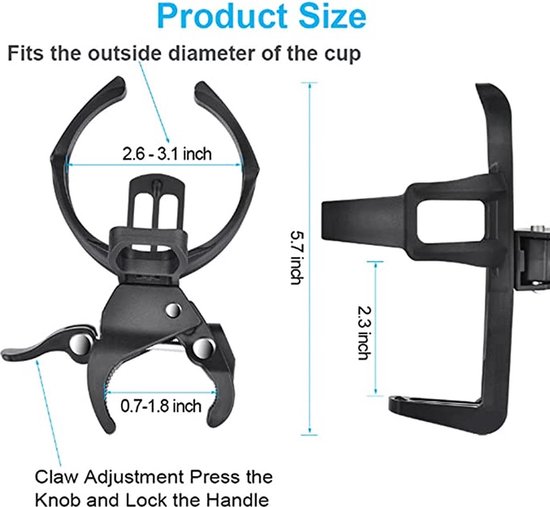 Aatpuss 2 stuks Universele Bidonhouder, Verstelbare Fiets Bidonhouder, Fiets Bidonhouder Set, voor Fietsen, Kinderwagens, Scooters Aatpuss 2 stuks Universele Bidonhouder, Verstelbare Fiets Bidonhouder, Fiets Bidonhouder Set, voor Fietsen, Kinderwagens, Scooters