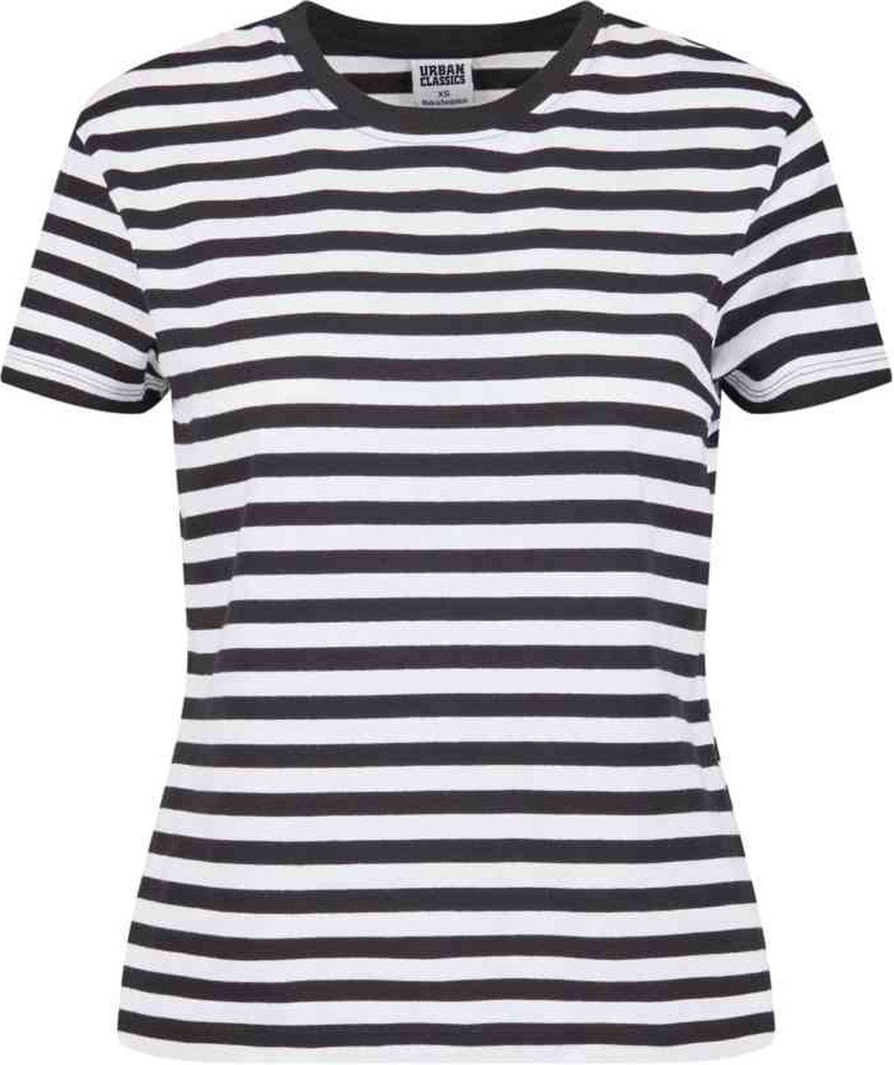 Urban Classics Regular Striped Dames Tshirt L Wit