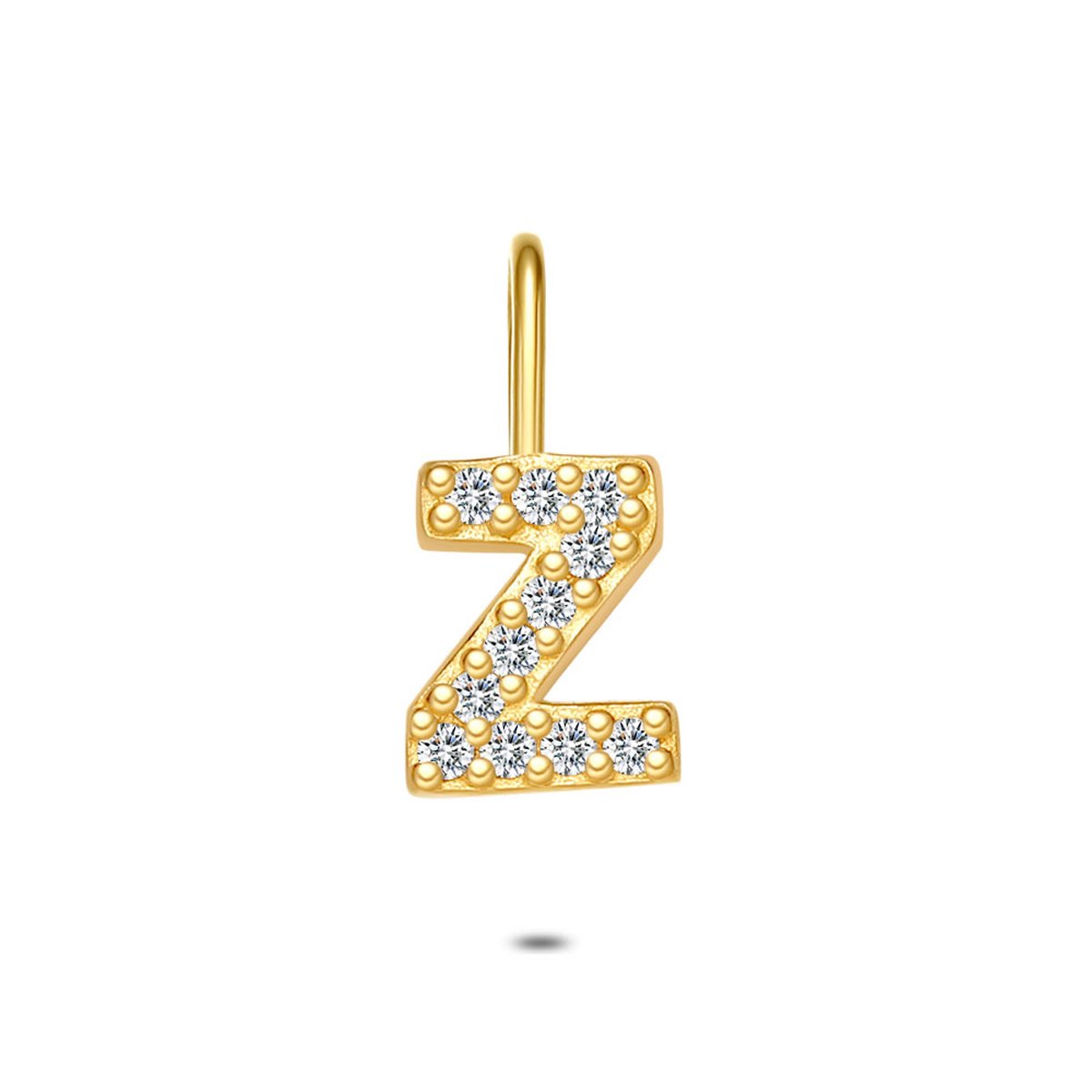 Twice As Nice Hanger in 18kt verguld zilver, letter Z met steentjes