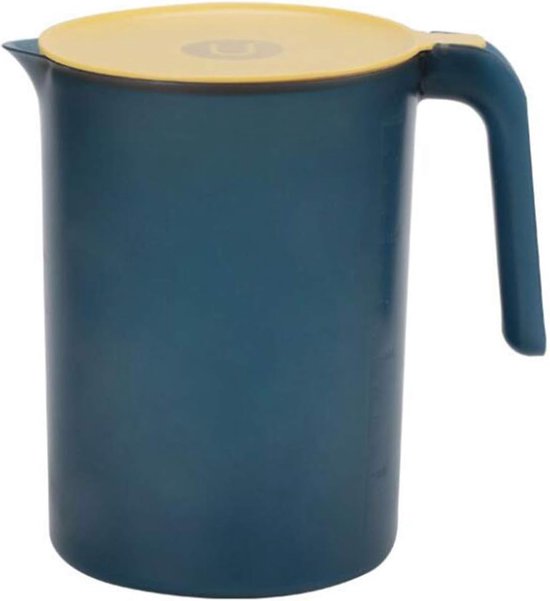 Glazen kan, 2 liter waterkruik met deksel en nauwkeurige schaallijn