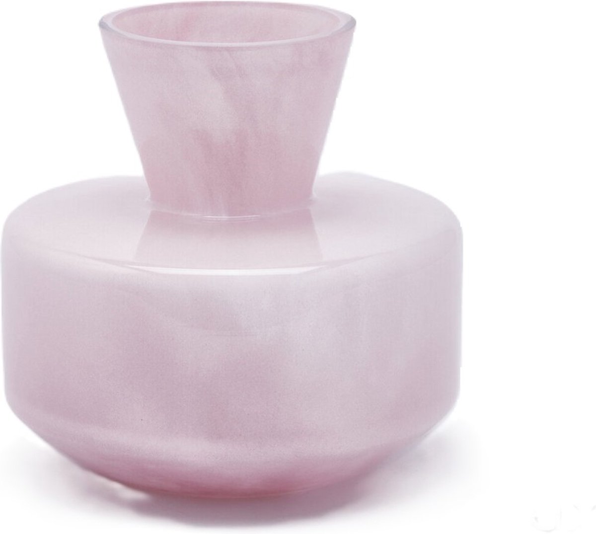 EDG Bloemenvaas Glas Roze D 21 cm H 20 cm Opening 11 cm