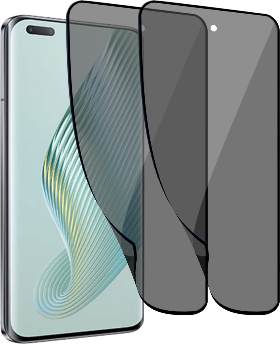 2x Geschikt voor Honor Magic5 Pro - Privacy Screenprotector - Beschermglas - Privé GuardCover