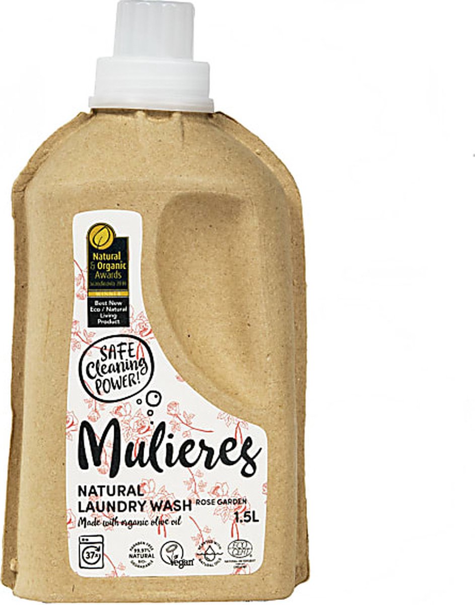 Goedkoopste Mulieres Rose Garden - Vloeibaar wasmiddel - 1,5 liter - Natuurlijk - Gevoelige huid - Veganistisch