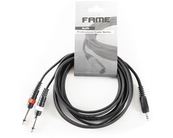 DAP Audio Mini Jack naar 2x Jack Mono Overgangskabel 3m - Mini Jack Stereo naar 2x Mono Jack - 3m